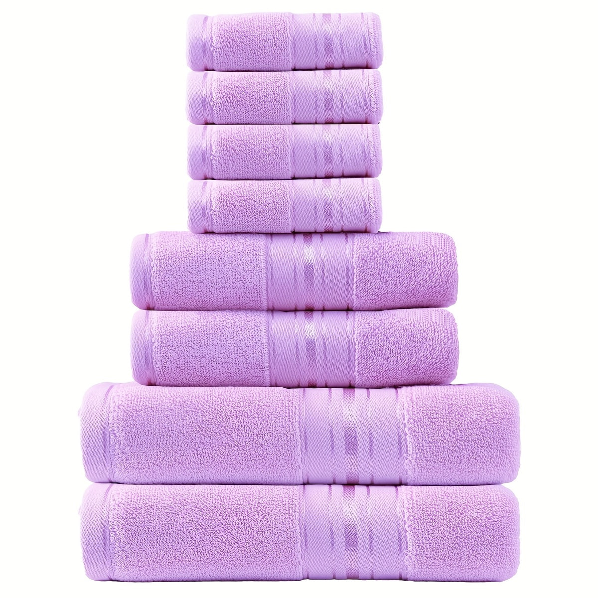 Cotton Bath Towel Set 8 Piece – Hotel Quality Luxury Spa Towels, Includes 2 Bath Towels, 2 Hand Towels & 4 Washcloths, Soft Absorbent, 15 Colors for Bathroom & Spa