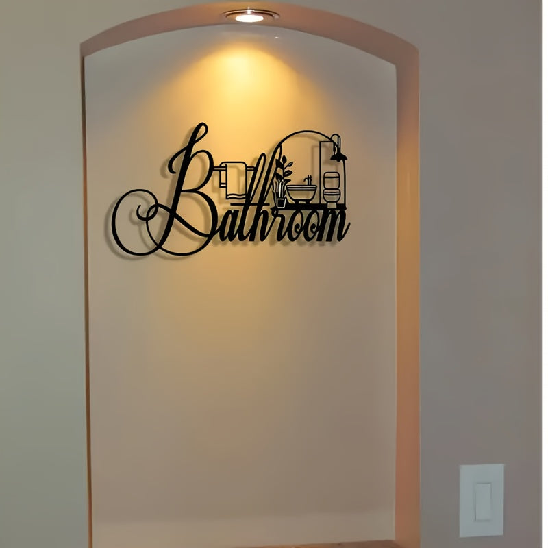 Metal Letter Signs Bathroom Wall Decor Funny Farmhouse Bathroom Art Sign, Rustic Metal Wall Art for Home Bathroom Decoration, Housewarming Gift for Women Men, Vintage Bathroom Accessories