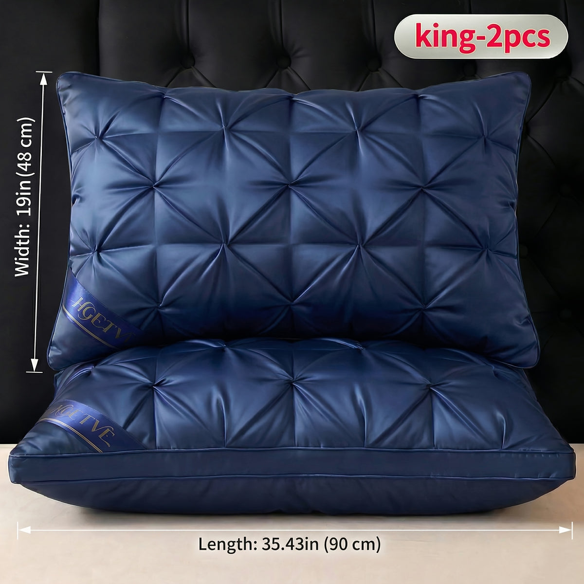 Bed Pillows for Sleeping Set of 2 - Luxury Hotel Quality Down Alternative Pillows, Cooling Breathable Neck Support Pillow for Side, Back & Stomach Sleepers, Soft Fluffy, Queen King Size, Multiple Colors