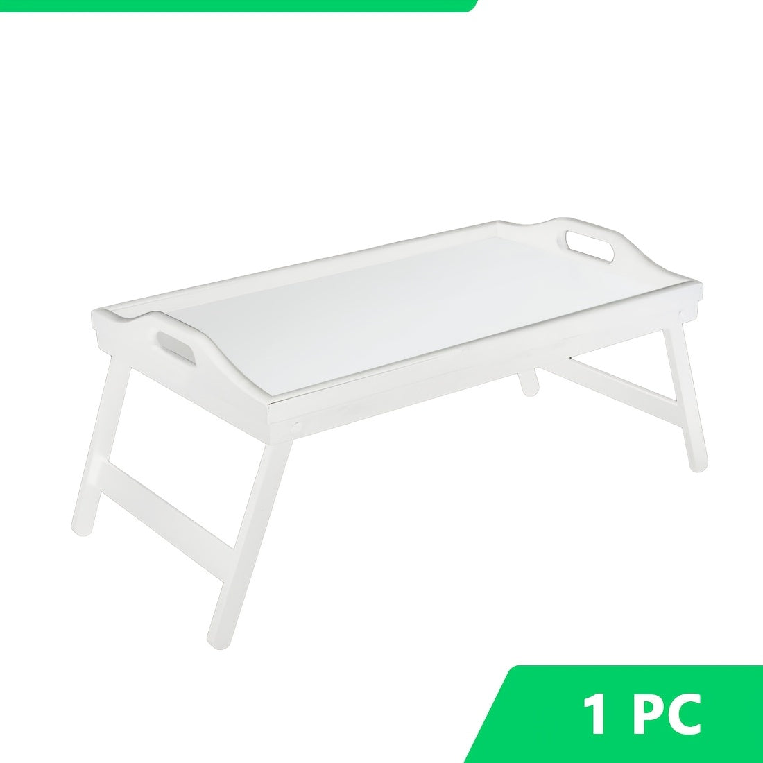 Foldable Bed Tray Table with Handles – Bamboo Breakfast Tray for Eating, Working & Snacking in Bed or Sofa, Sturdy Folding Legs, White Black Natural Bamboo, 1 or 2 Pack