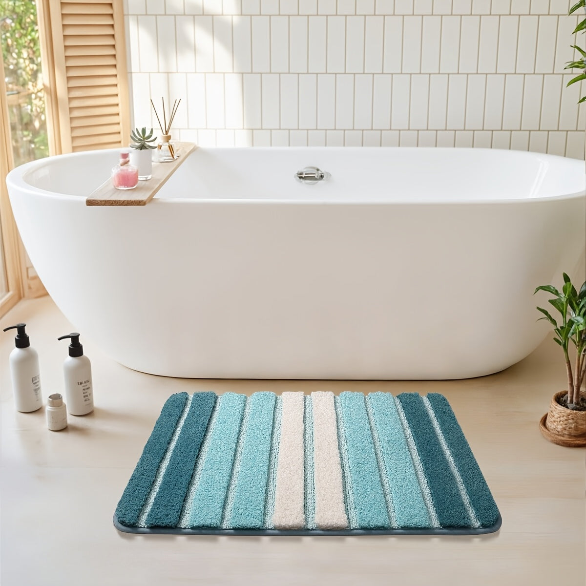 Extra Thick Chenille Bath Rug Non-Slip Absorbent Luxury Bathroom Mat – Soft Plush Pile, Machine Washable, Multiple Colors & Sizes for Bathroom Decor