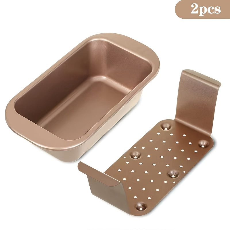 Non-Stick Meatloaf Pan with Drain Tray Set - Fat-Reducing Baking Pan for Healthier Meatloaf, Bread & Patties, Easy Release Loaf Pan with Drip Tray for Oven Baking