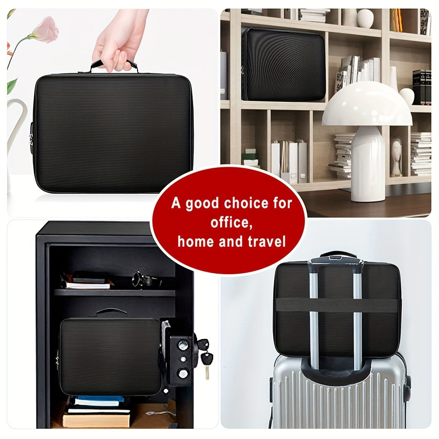 Document Organizer Bag with Combination Lock – Portable Multi-Compartment File Storage Bag for Home, Office & Travel, Secure Storage for Documents, Cards & Gadgets