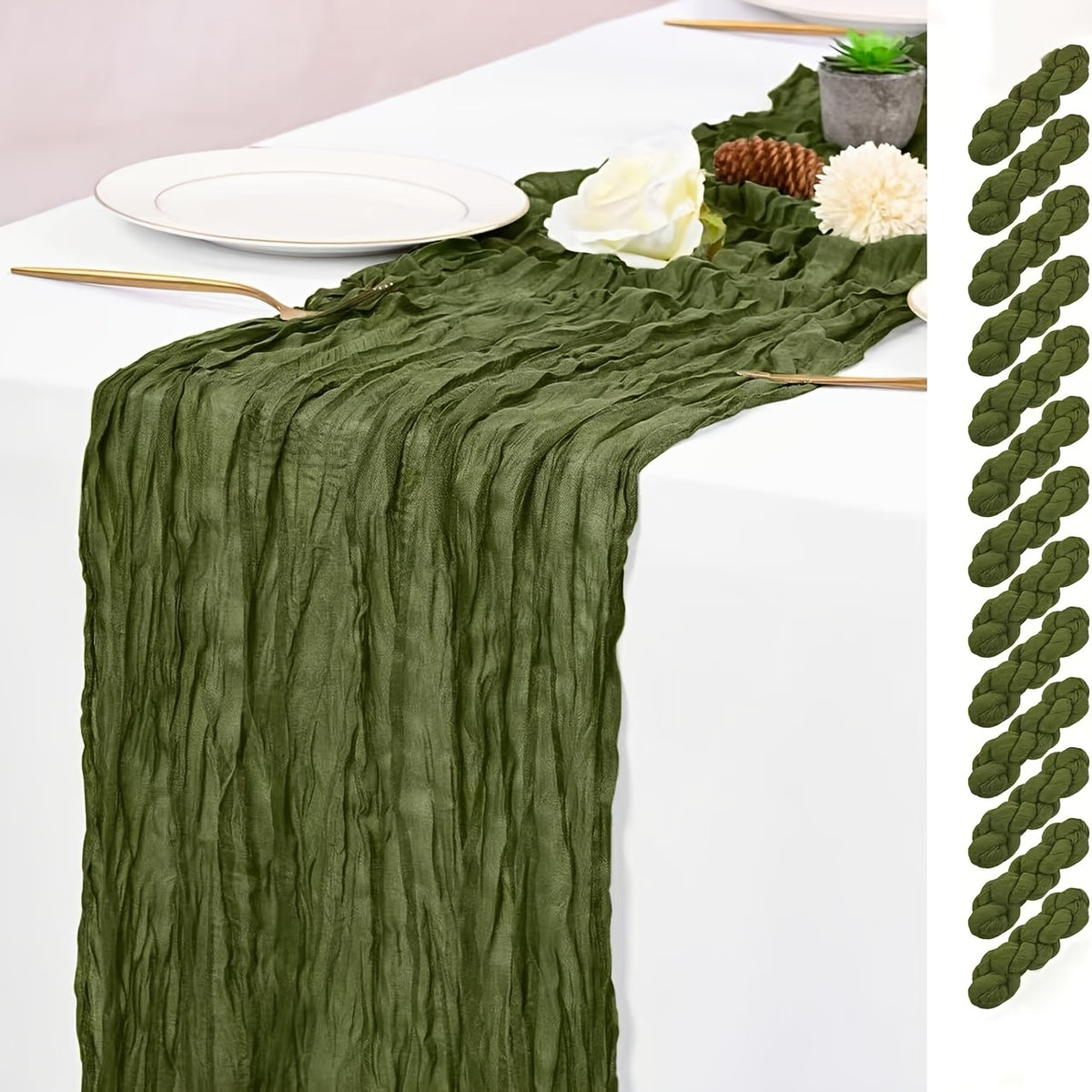 Cheesecloth Table Runner 21.7x120 Inch Sheer Gauze Boho Table Decor for Wedding Reception Bridal Shower Birthday Party Graduation Outdoor Events – Rustic Rectangular Runner in 15 Colors