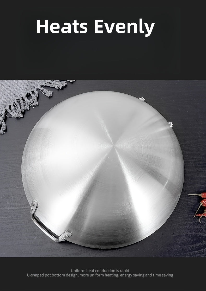 Stainless Steel Wok Pan Nonstick Frying Pan Cookware Kitchen Cooking Pot Stir Fry Pan with Even Heat Distribution
