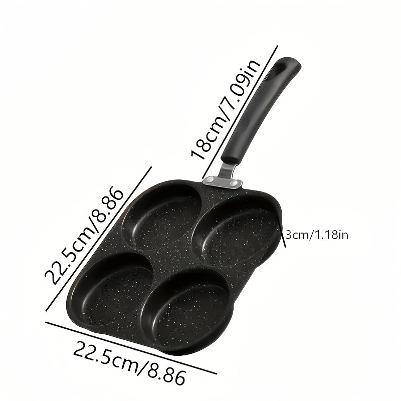 Non-Stick Omelette Pan 4-in-1 Cast Iron Frying Pan – Dishwasher Safe, Electric & Gas Stove Compatible, Perfect for Pancakes, Eggs & Breakfast Cooking