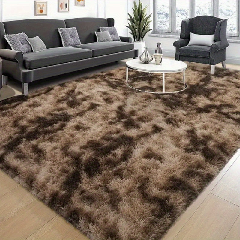 Tie-Dye Fluffy Area Rug Machine Washable Non-Slip Soft Plush Floor Rug for Living Room Bedroom Home Decor – 6x9 Ft Modern Shag Carpet Room Decor