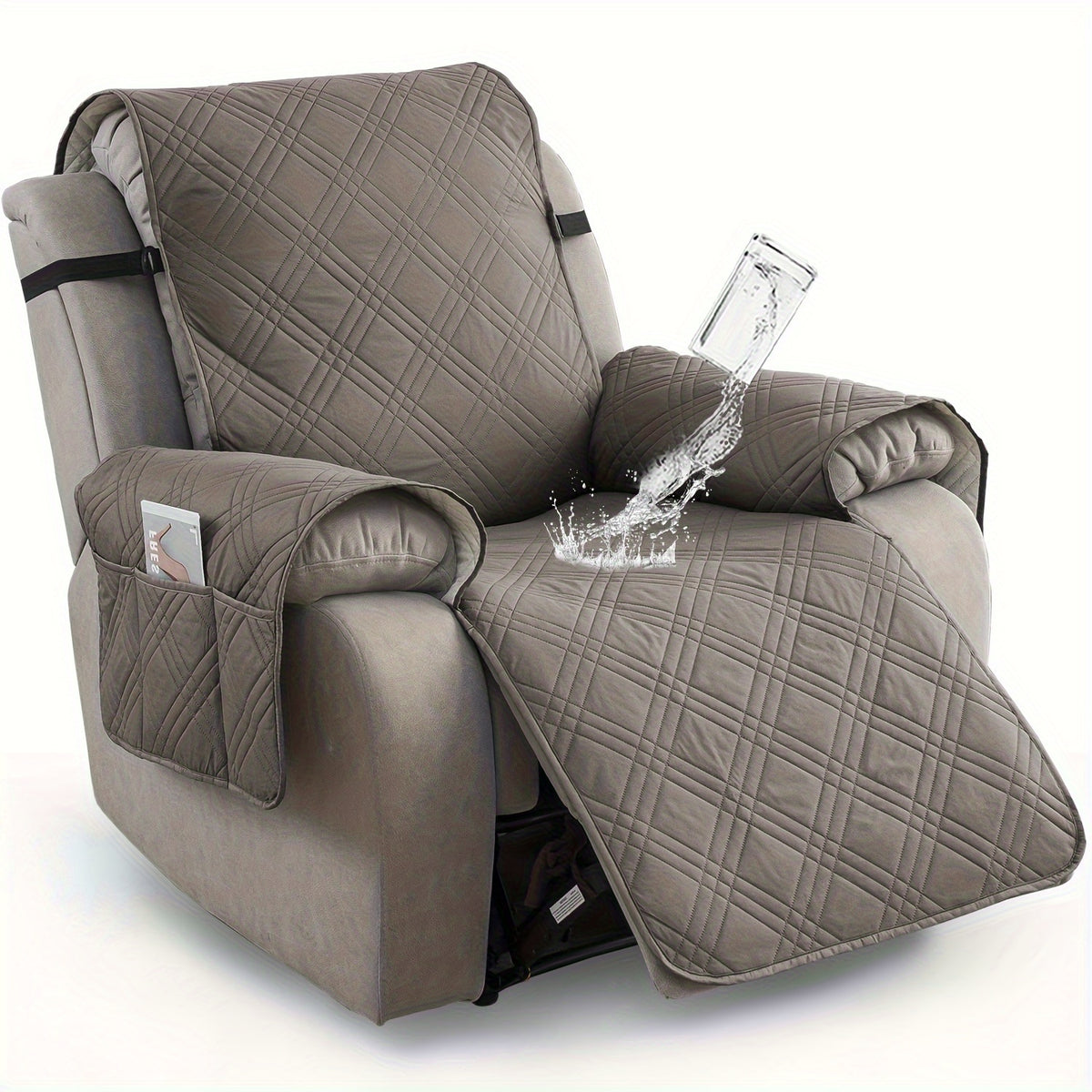 Waterproof Recliner Chair Cover Non-Slip with Pocket & Pet Scratch Protection – Washable Sofa Slipcover Furniture Protector for Living Room, Bedroom, Multi-Color Options