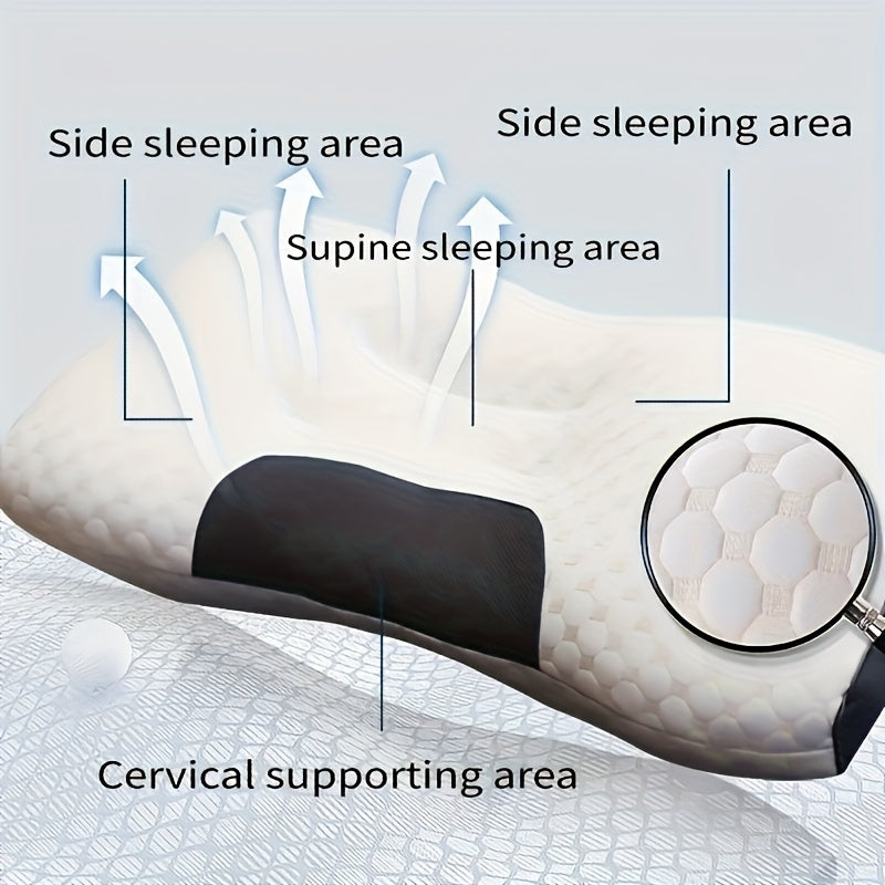 Neck Support Pillow Ergonomic Soft Massage Set of 2 or 4 – Deep Sleep Cervical Pillow with Removable Washable Cover, Shape-Retaining High-Quality Fill for Back Side Stomach Sleepers, Dorm & Home
