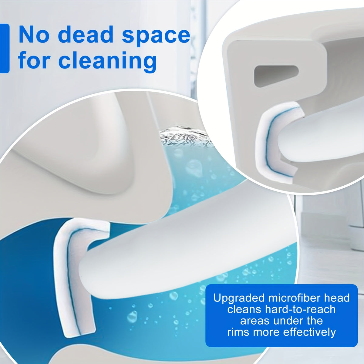 Disposable Toilet Wand Refills Compatible with Clorox Scrubbing Bubbles Wand System, Microfiber Toilet Bowl Brush Replacement Heads for Deep Cleaning, 40 or 80 Count Pack