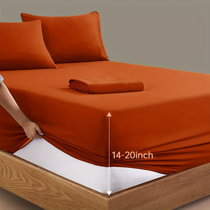 Deep Pocket Bed Sheets Set 4 Piece Hotel Luxury 2000 Thread Count Microfiber Fitted Sheet Twin Full Queen King Up to 20 Inch – 8 Colors Soft Breathable Wrinkle Resistant Bedding