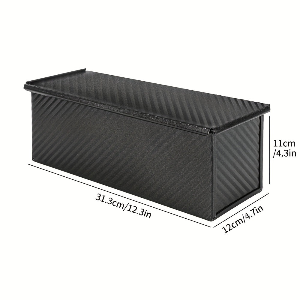 Pullman Loaf Pan with Lid Extra Large 12.3x4.7x4.3 Inch – Sandwich Bread Pan with Vent Holes & Bread Knife, Non-Stick Baking Pan for Square Loaf, 1 or 2 Pack, Gold & Black