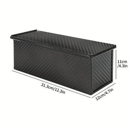 Pullman Loaf Pan with Lid Extra Large 12.3x4.7x4.3 Inch – Sandwich Bread Pan with Vent Holes & Bread Knife, Non-Stick Baking Pan for Square Loaf, 1 or 2 Pack, Gold & Black