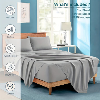 Deep Pocket Bed Sheets Set 4 Piece Hotel Luxury 2000 Thread Count Microfiber Fitted Sheet Twin Full Queen King Up to 20 Inch – 8 Colors Soft Breathable Wrinkle Resistant Bedding