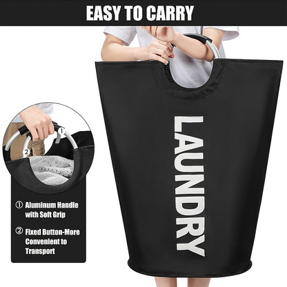 Large Laundry Basket Set of 2, Foldable 25.1 Gallon Elevated Hamper with Half Ring Handle – Collapsible Clothes Hamper for Bedroom, Bathroom & Dorm, Multiple Colors, Sturdy & Space-Saving Design