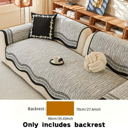 Chenille Sofa Cover Cushion 2 3 4 Seater Non-Slip Anti-Scratch Couch Protector, Premium Minimalist Sofa Slipcover All Season Universal Fit for Living Room Bedroom, Black Grey Beige Coffee