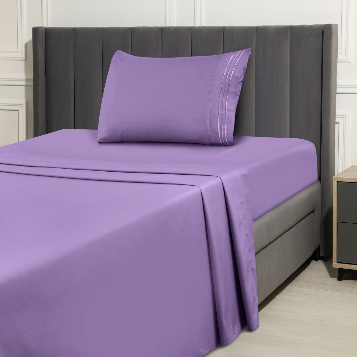 1800 Series Bed Sheets Set 4 Pieces – Brushed Microfiber Deep Pocket Sheet Set with Pillowcases, Cooling & Breathable Bedding for All Seasons, Fade Resistant, Fits Mattresses Up to 16 Inches