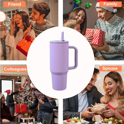 40oz Stainless Steel Insulated Tumbler with Foldable Straw & Lid – Double Wall Vacuum, Keeps Hot 12H Cold 24H, 6 Colors, Perfect for Travel, Office, Car, Gifts