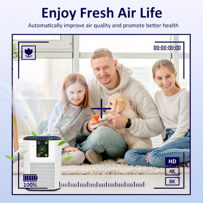 Air Purifier for Home | ULPA Filter for Pets, Dust, Odor & Smoke | Quiet Sleep Mode Desktop Air Cleaner for Bedroom, Office & Living Room | White & Black