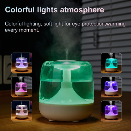 Cool Mist Humidifier with 7-Color Night Light – USB Powered, Ultra-Quiet 26dB, Dual Mist Modes, 24-Hour Runtime, Visible Water Tank for Bedroom, Living Room & Office