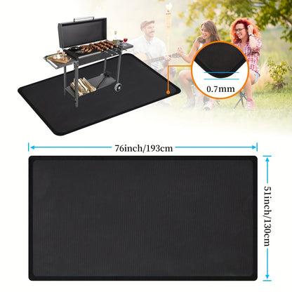 Grill Mat for Outdoor BBQ – Fireproof Waterproof Under Grill Protector for Deck, Patio & Lawn, Heat Resistant to 2000°F, Easy Clean BBQ Mat for Fire Pit & Smoker