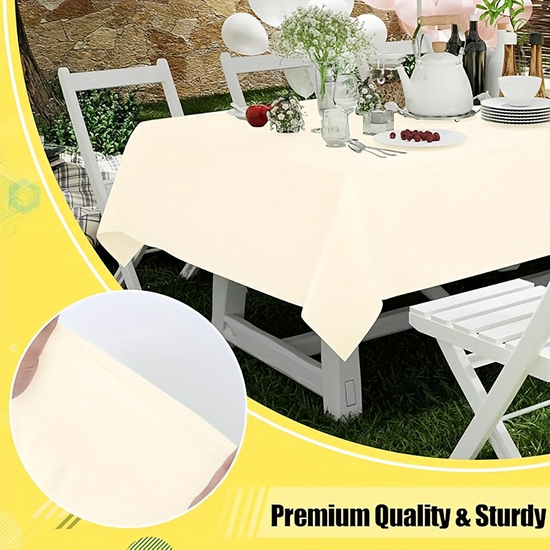 Disposable Plastic Tablecloths 6 Pack 54"x72" – Vibrant Solid Color Table Covers for Parties, Weddings, Birthdays, Christmas & Buffets, Indoor Outdoor Use, Durable Machine-Made