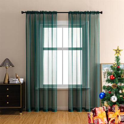 Sheer Curtains 2 Panels Rod Pocket Light Filtering Privacy Window Drapes for Living Room Bedroom Modern Home Decor 52x63 52x84 52x96 39x78 Inch