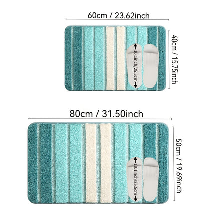 Extra Thick Chenille Bath Rug Non-Slip Absorbent Luxury Bathroom Mat – Soft Plush Pile, Machine Washable, Multiple Colors & Sizes for Bathroom Decor