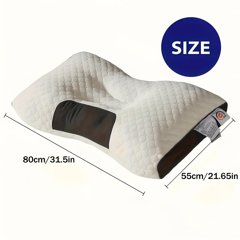 Neck Support Pillow Ergonomic Soft Massage Set of 2 or 4 – Deep Sleep Cervical Pillow with Removable Washable Cover, Shape-Retaining High-Quality Fill for Back Side Stomach Sleepers, Dorm & Home