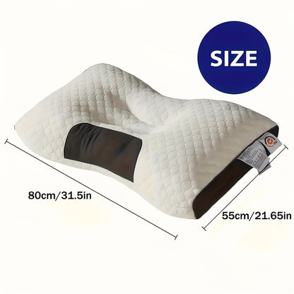Neck Support Pillow Ergonomic Soft Massage Set of 2 or 4 – Deep Sleep Cervical Pillow with Removable Washable Cover, Shape-Retaining High-Quality Fill for Back Side Stomach Sleepers, Dorm & Home