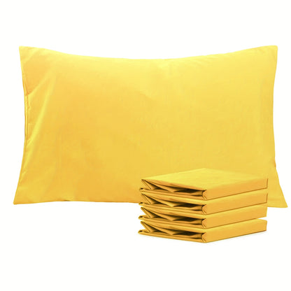 Pillowcases 4 Pack Queen Size Brushed Microfiber – Envelope Closure Soft Wrinkle-Free Fade-Resistant Solid Color Pillow Cases, 20x30 Inch, 32 Colors