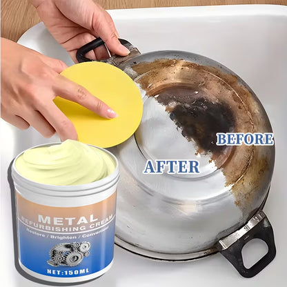Metal Polishing Compound Paste – Professional Restoration Cream for Stainless Steel Kitchen Appliances Oven Range Hood Chrome Aluminum Surface Polish