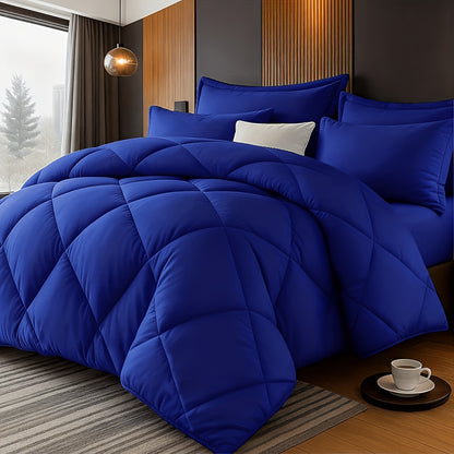 Thin Quilt Bedding Set with Pillowcases Lightweight Breathable Summer Comforter Solid Color Bed Quilt Twin Full Queen King Size Soft Fiber Filled Blanket for Bedroom