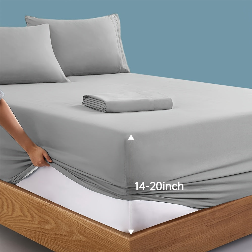 Deep Pocket Bed Sheets Set 4 Piece Hotel Luxury 2000 Thread Count Microfiber Fitted Sheet Twin Full Queen King Up to 20 Inch – 8 Colors Soft Breathable Wrinkle Resistant Bedding