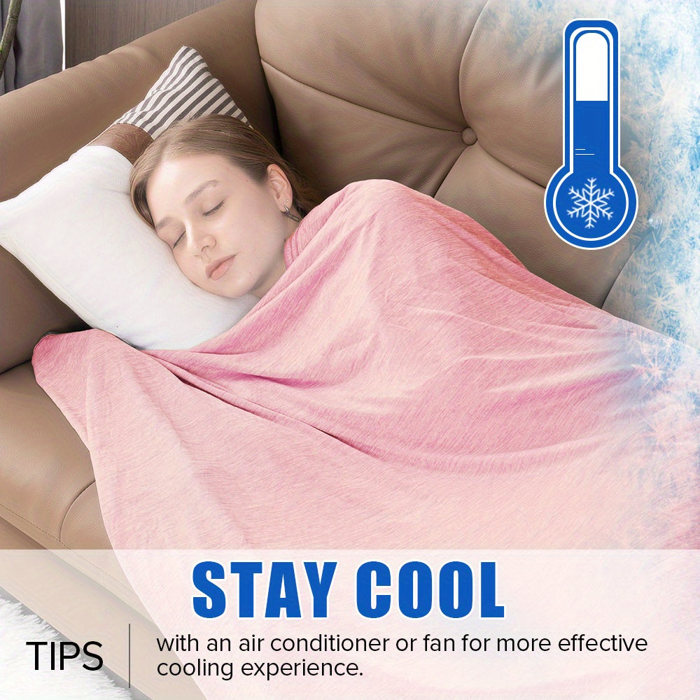Cooling Blanket for Hot Sleepers Double Layer Cool Touch Summer Throw Lightweight Breathable Blanket for Bed Couch Sofa RV Travel Warm Nights Multiple Colors Sizes 50x70 60x90 90x90 108x90