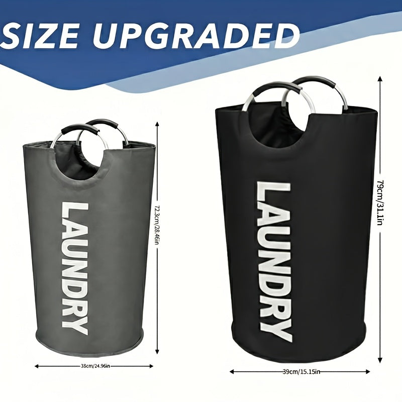 Large Laundry Basket Set of 2, Foldable 25.1 Gallon Elevated Hamper with Half Ring Handle – Collapsible Clothes Hamper for Bedroom, Bathroom & Dorm, Multiple Colors, Sturdy & Space-Saving Design