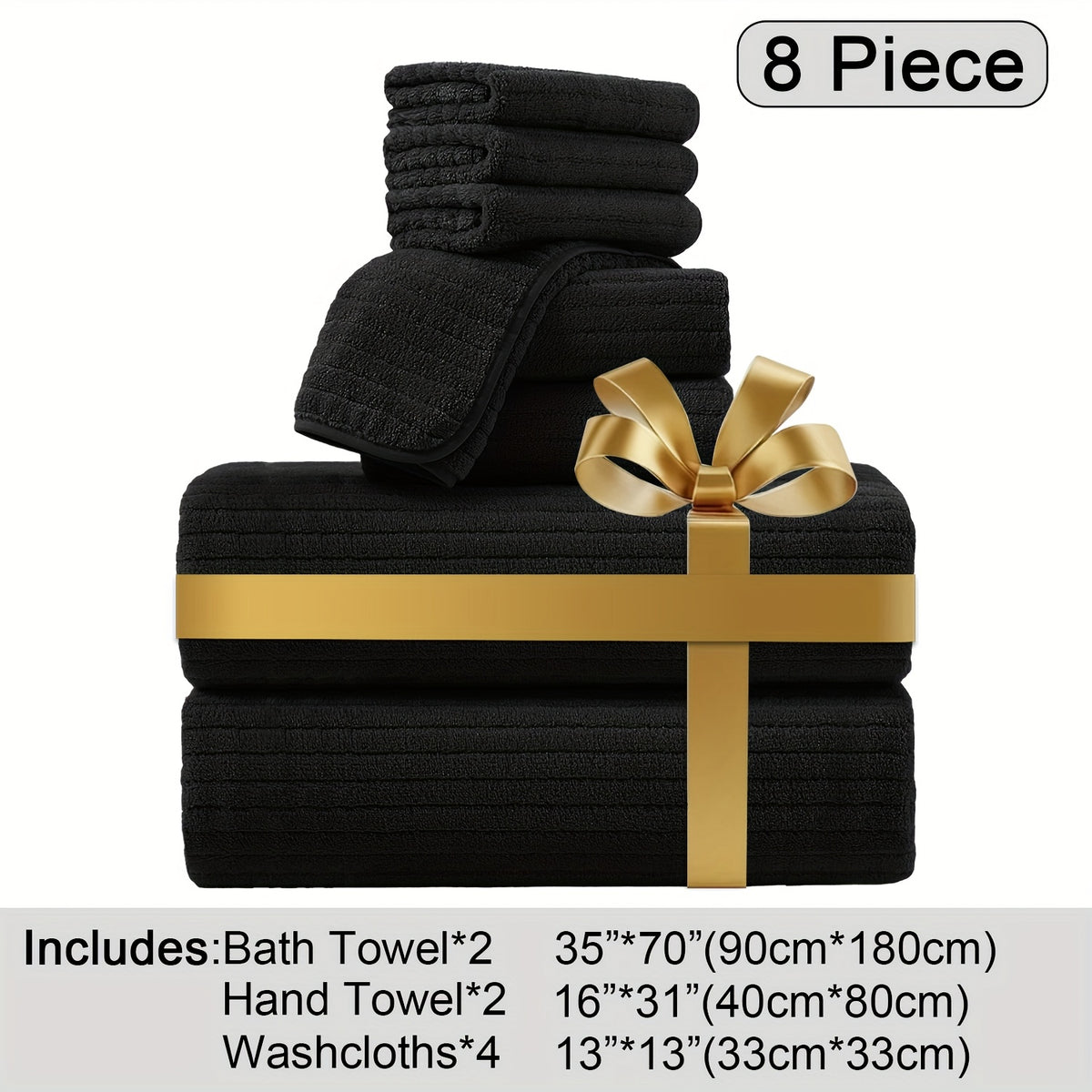 Oversized Bath Towel Set Microfiber XL – Super Absorbent Quick Dry Extra Large Bath Sheets for Family & Hotel, Soft Plush Shower Towels, 4-Piece & 8-Piece Sets, Multiple Colors & Patterns