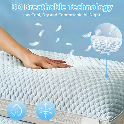 Neck Support Pillows Set of 2 - Cooling Bed Pillows for Sleeping, Adjustable Shredded Fill Pillow for Side, Back & Stomach Sleepers, Machine Washable Cervical Pillow for Bed, Sofa & Dorm, Blue Gray