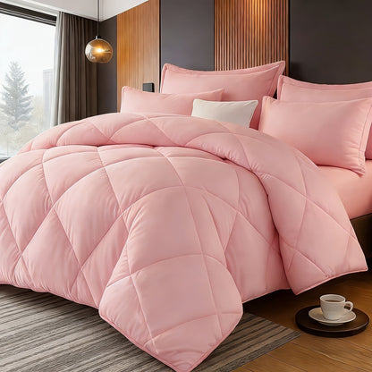 Bedding Comforter Set 30+ Colors All Season – Diamond Quilted Down Alternative Comforter with Pillowcases, Soft Lightweight Breathable Microfiber Fill, Twin Queen King, 2/3 Piece Bed Set for Bedroom Guest Room Dorm