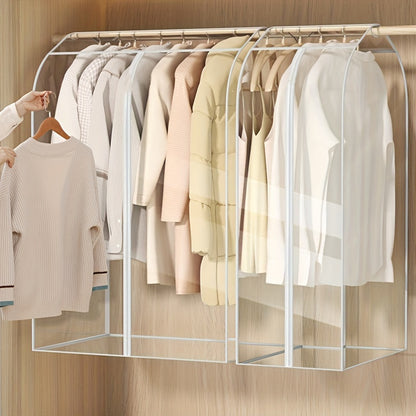 Clear Hanging Garment Bag with Zipper – Extra Large PVC Dustproof Closet Organizer for Coats Suits Dresses, Sealed Wardrobe Protector for Bedroom Dorm Storage, Transparent Design, Multiple Sizes Available
