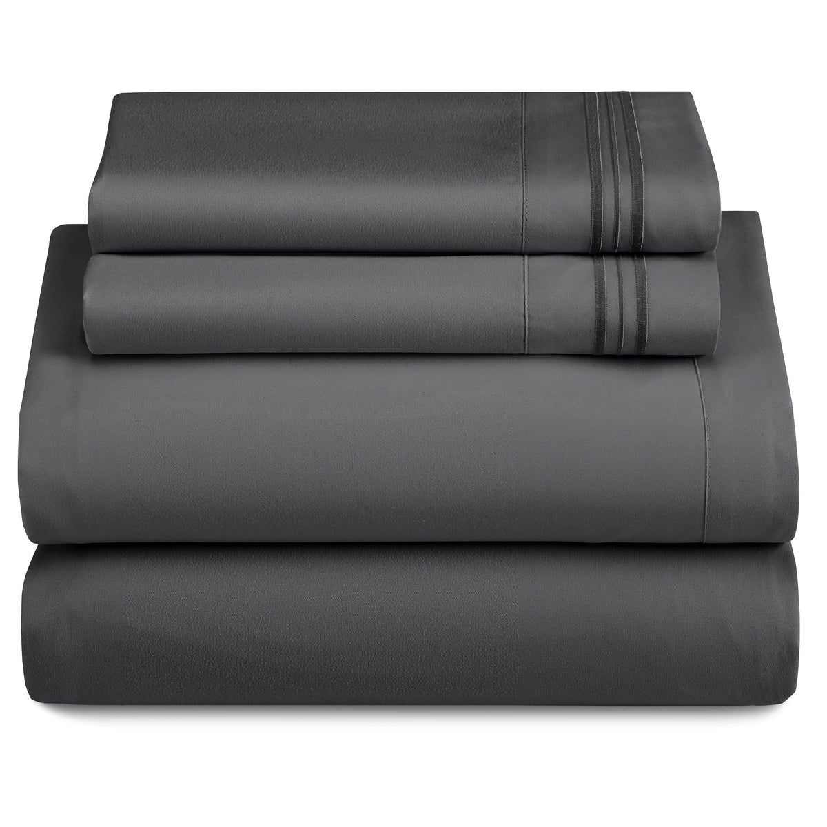 Soft Microfiber Bed Sheet Set 4-Piece 1800 Series 16 Inch Deep Pocket Hotel Luxury Cooling Sheets with Embroidered Pillowcases, Fade & Shrink Resistant, Twin to Cal King, 20 Colors