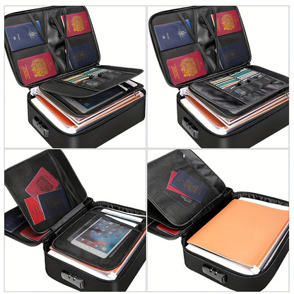 Document Organizer Bag with Combination Lock – Portable Multi-Compartment File Storage Bag for Home, Office & Travel, Secure Storage for Documents, Cards & Gadgets
