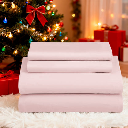 Bed Sheets Set Extra Deep Pocket 500 Thread Count, 3/4 Piece 18 Inch Deep Pocket Fitted Sheet Soft Brushed Microfiber Hotel Luxury Bedding, Wrinkle Free Breathable Bed Sheet Twin Full Queen King