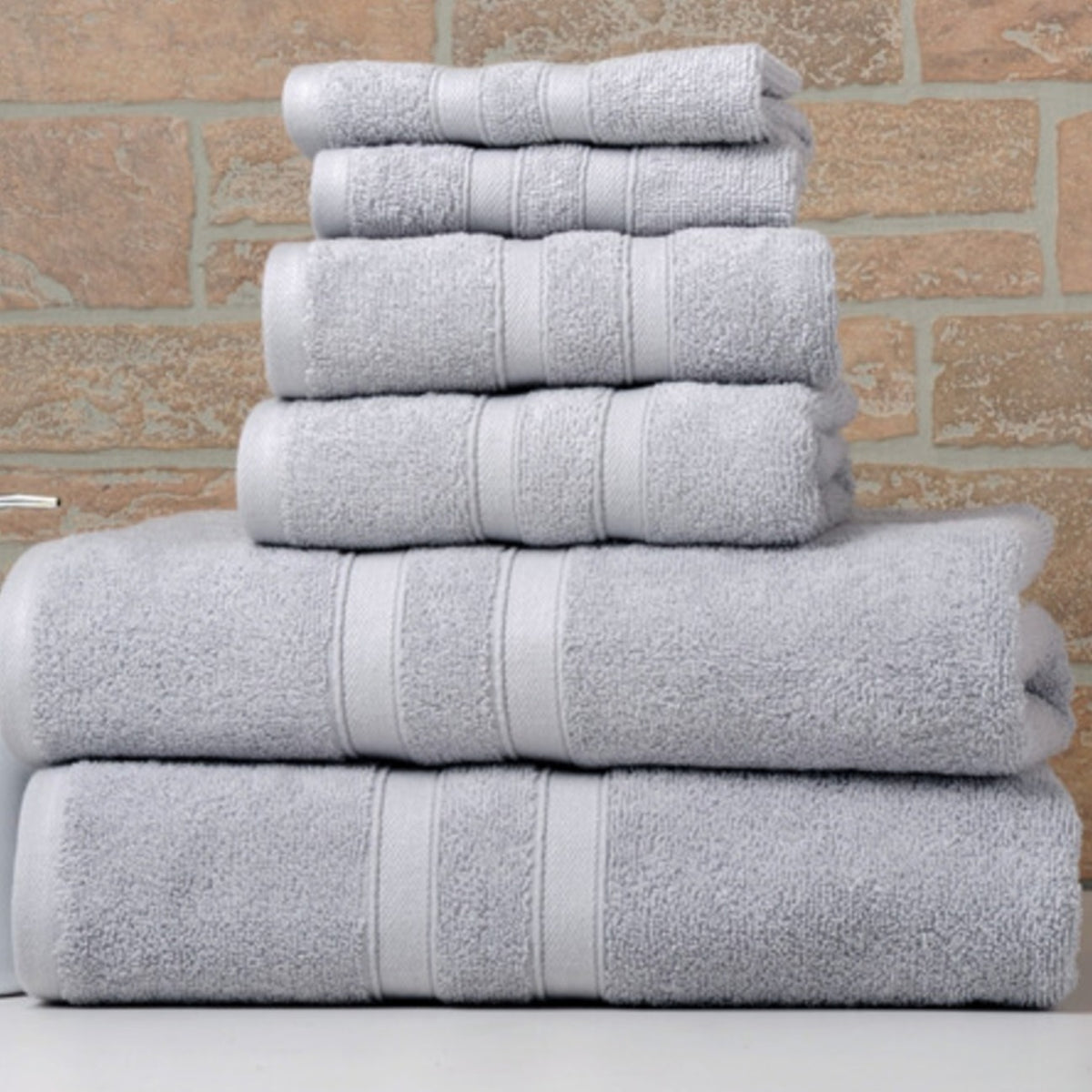 Egyptian Cotton Towel Set 6 Piece – 650 GSM Luxury Bath Towels with Zero Twist Loops, Ultra Soft & Highly Absorbent, Includes 2 Bath Towels, 2 Hand Towels & 2 Washcloths for Bathroom Spa Experience