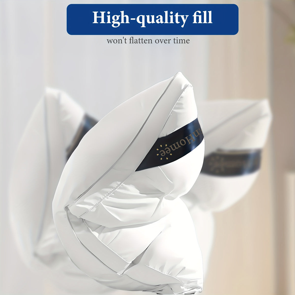 Hotel Quality Bed Pillows 2 Pack 900g Polyester Fill Twisted Flower Pattern Adjustable Loft Soft Breathable Pillow for Side Back Stomach Sleepers White Light Gray Dark Gray
