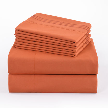 Microfiber Bed Sheets Set 6 Piece Hotel Grade 18" Deep Pocket, Breathable Soft Bedding Twin Full Queen King, 100 GSM All-Season Comfort, Machine Washable Fitted Sheet Flat Sheet Pillowcases, 12 Colors