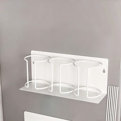 Magnetic Cup Holder 3-Layer Refrigerator Organizer, Space-Saving Magnetic Cup Rack for Cups, Glasses & Water Bottles, Strong Magnetic Base for Fridge, Kitchen & Bathroom Storage – Black or White