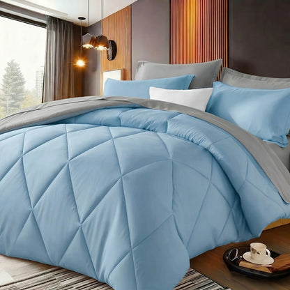 Quilt Comforter Set with Pillowcases Twin Queen King - Soft Breathable Diamond Pattern Lightweight Bed Quilt 2/3 Piece, 20 Colors Blue Purple Green Red Black Orange Brown
