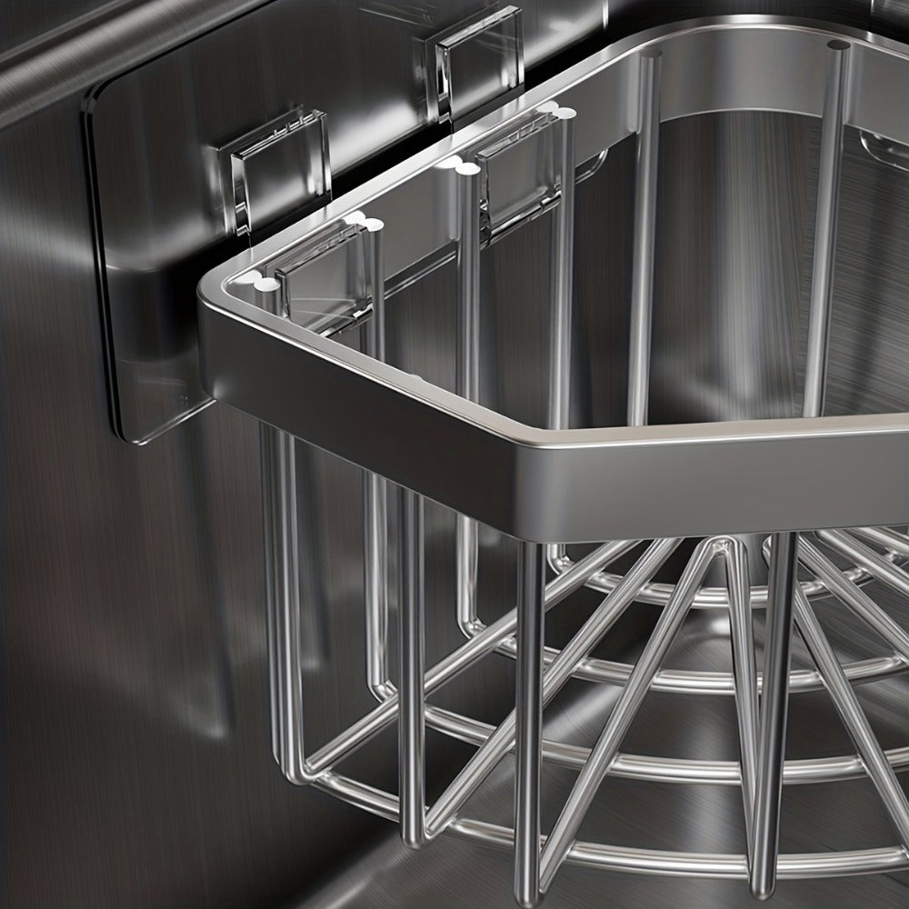 Sink Organizer Stainless Steel Faucet Hanging Rack – Space-Saving Sponge Holder & Drainer for Kitchen Sink, Rust-Proof Caddy for Sponge, Brush, Towel & Scrubbers, Easy Install No Drilling Required