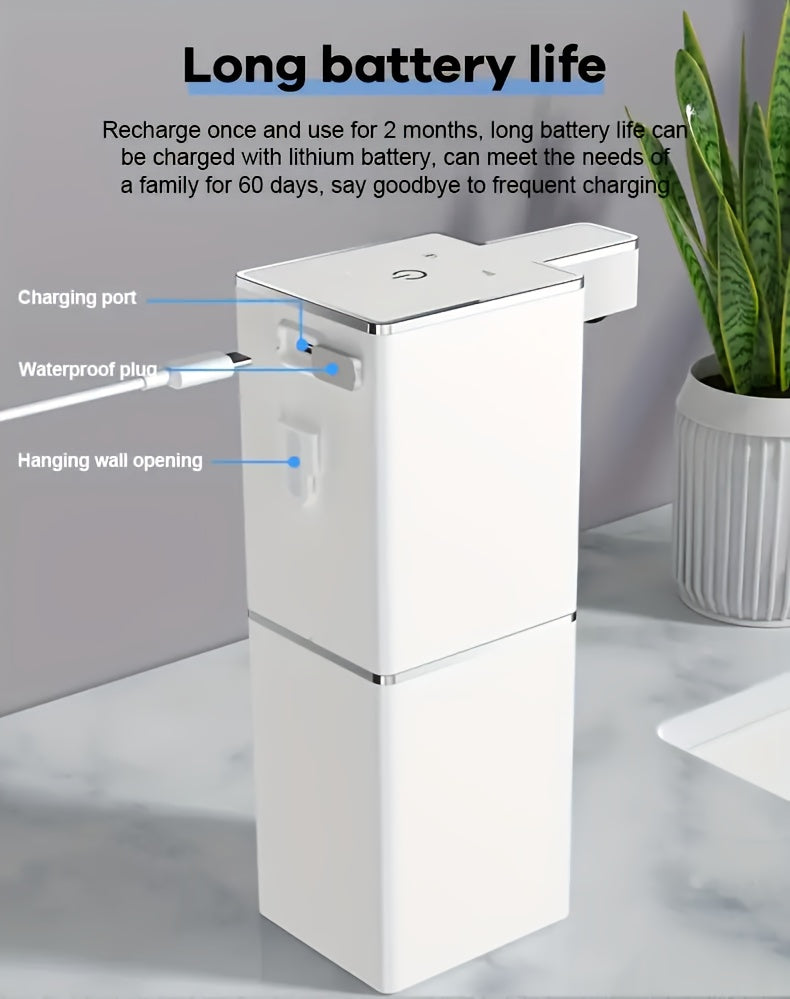 Automatic Soap Dispenser Touchless 13.5oz – Rechargeable Foaming Hand Soap Dispenser for Bathroom Kitchen Foam or Liquid Detergent Dispenser in Black or White